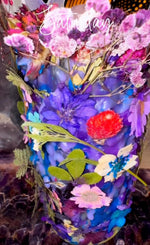 Load image into Gallery viewer, Olu Ase Luxury Iba Oya Yansan 24k Altar Ritual Drip Pillar Candle (Amethyst & Rose Quartz Heart)