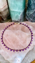 Load image into Gallery viewer, 14k x Pink Sapphire x Amethyst Choker