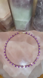 Load and play video in Gallery viewer, 14k x Pink Sapphire x Amethyst Choker
