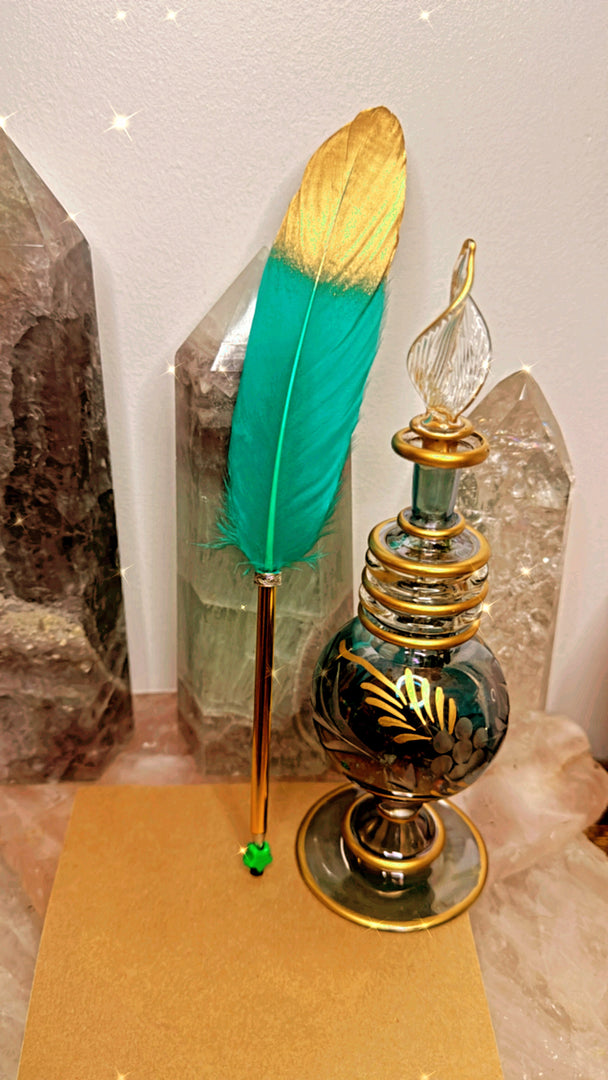 XXL 9 Inch Egyptian Blown Glass Genie Manifestation Bottle