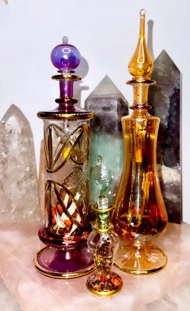 XXL 9 Inch Egyptian Blown Glass Genie Manifestation Bottle