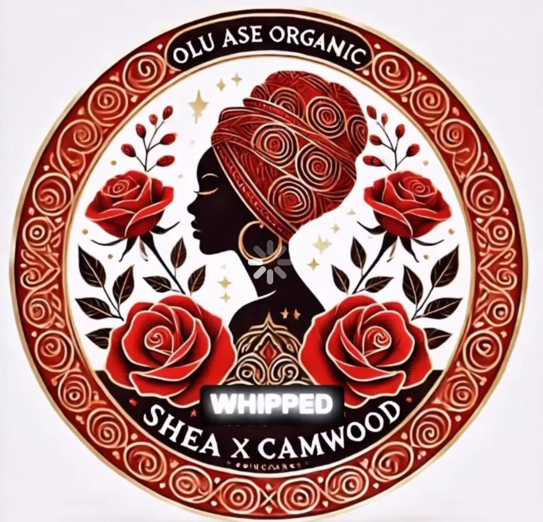 Olu Ase Organic Whipped Shea From Mali x Camwood x Organic Essential Oils (27 oz Large Mason Jar)