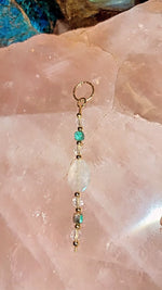 Load and play video in Gallery viewer, 14k x Moonstone x Turquoise x Swarovski Crystal Hair Jewelry