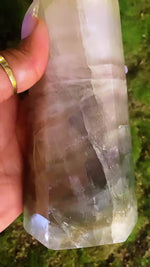 Load and play video in Gallery viewer, Medium 7&quot; Yellow x Purple x Green Tie Dye Fluorite Tower