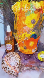 Load and play video in Gallery viewer, Olu Ase Oshun Luxury Altar Ritual 24k Pillar Candle (Cowrie Shells)
