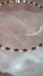 Load and play video in Gallery viewer, 14k Garnet x Pearl Choker