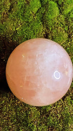 Load and play video in Gallery viewer, XXL 17&quot; Circumference Rose Quartz Sphere From Madagascar/Stand Included