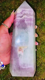 Load and play video in Gallery viewer, Thick 8&quot; Inch Pastel Fluorite Crystal Tower