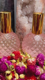 Load and play video in Gallery viewer, Olu Ase Organic Bulgarian Rose Crystal Essence Beauty Water (Rose Quartz Crystal)
